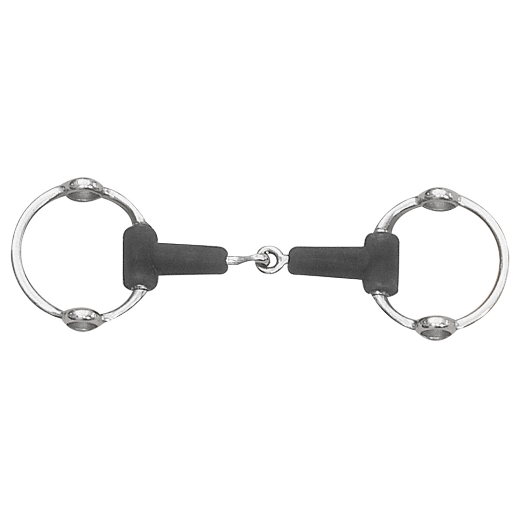 Jointed Rubber Loop Ring Gag Bit