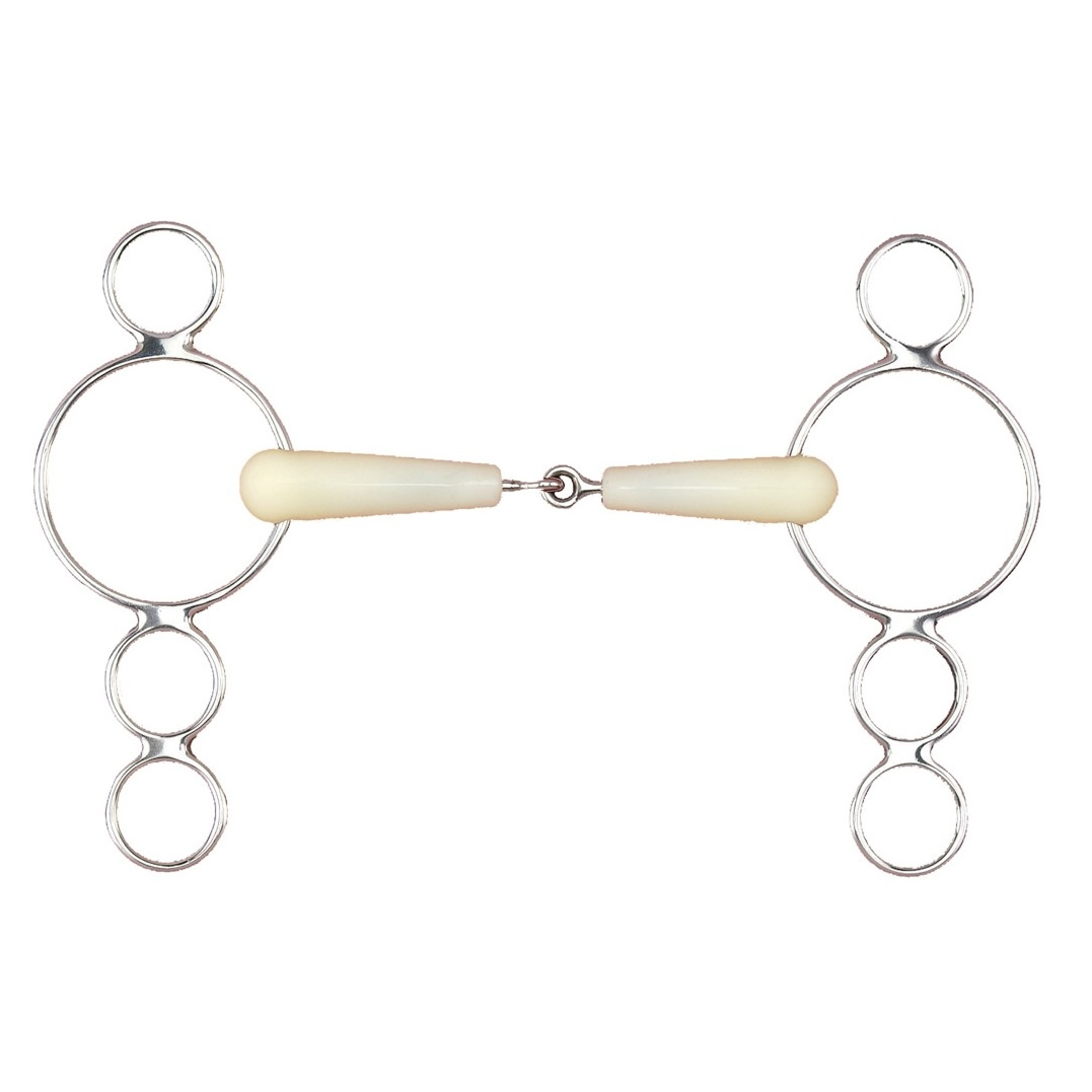 Jointed Pessoa 3 Ring Gag Bit