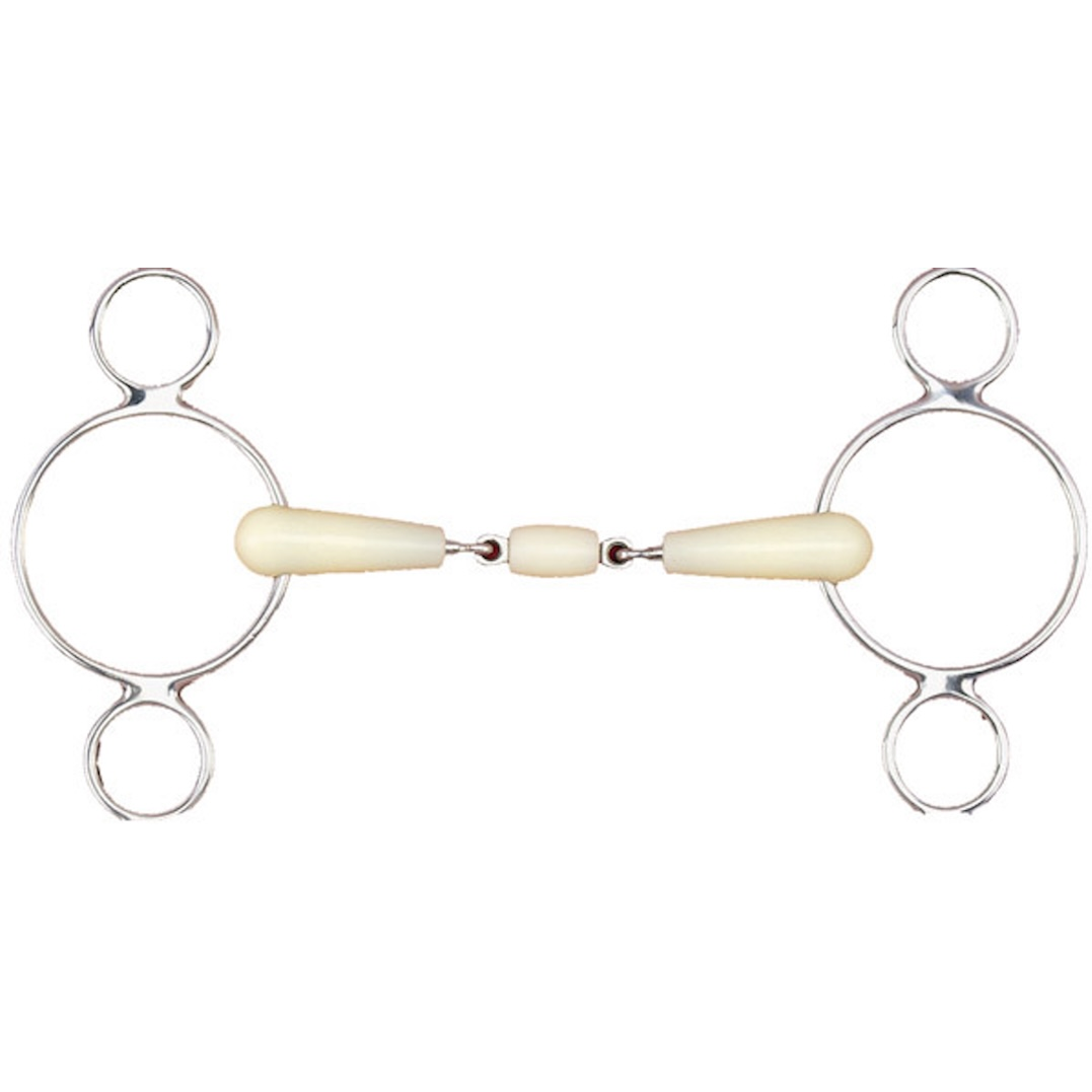 Double Jointed Roller Pessoa 2 Ring Gag Bit