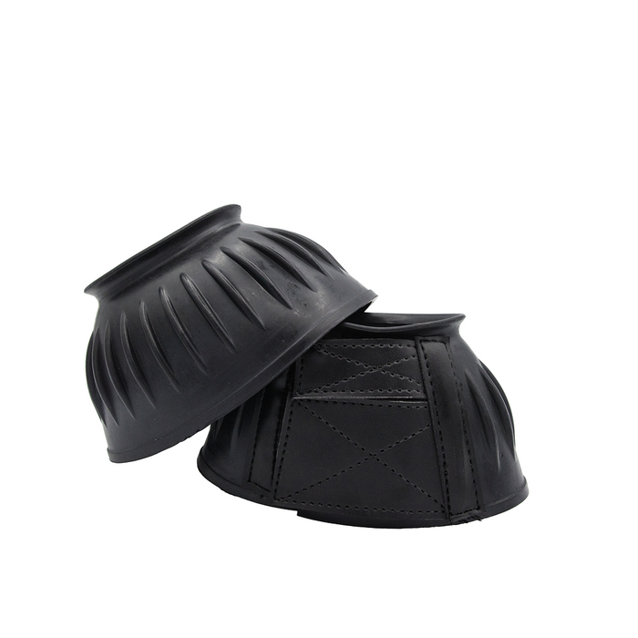 Composite Hook & Loop Ribbed Bell Boots - Black