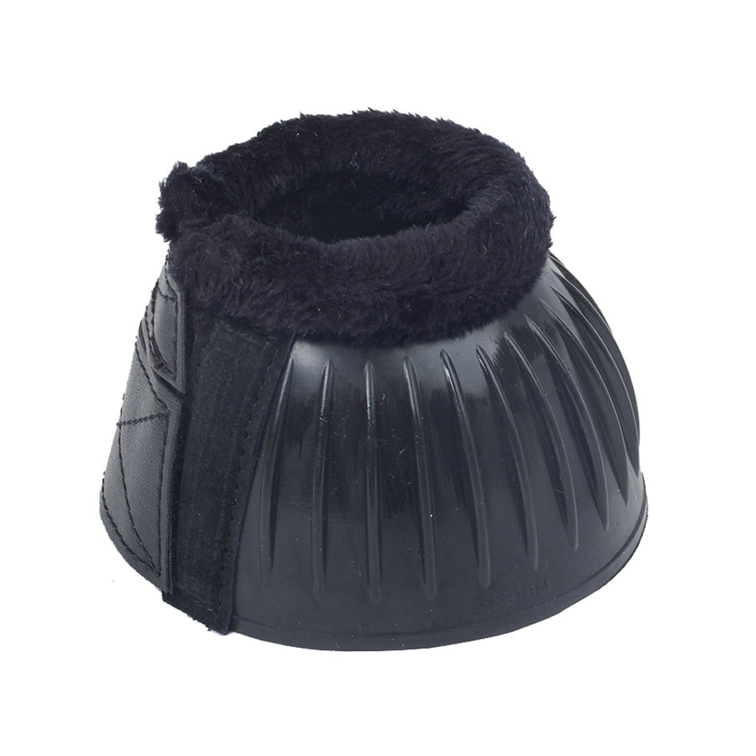 Composite Fleece Hook & Loop Ribbed Bell Boots - Black