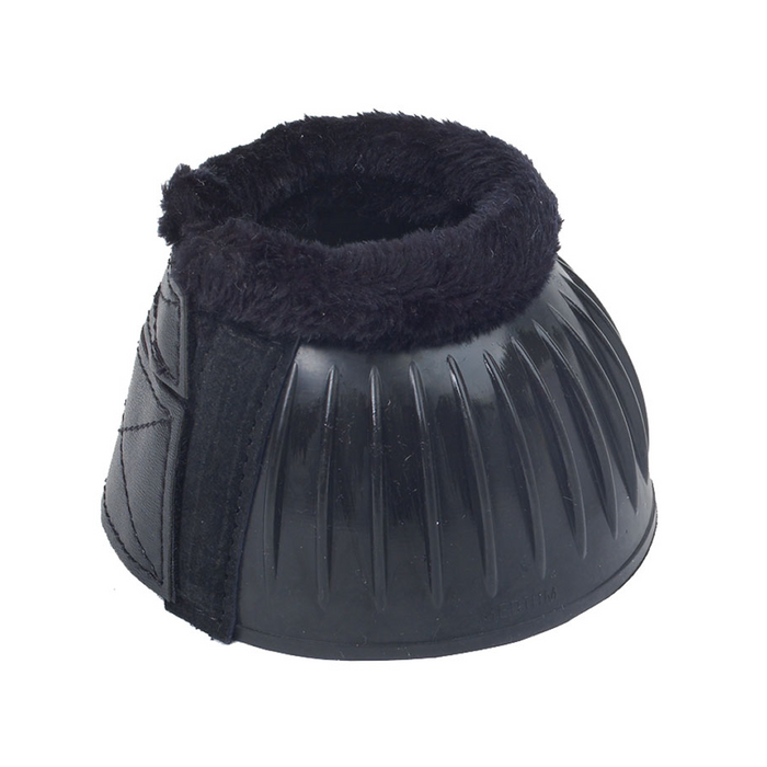Composite Fleece Hook & Loop Ribbed Bell Boots - Black