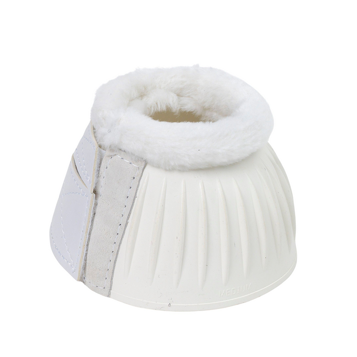 Composite Fleece Hook & Loop Ribbed Bell Boots - White