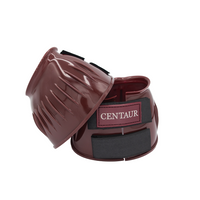 PVC Ribbed Double Hook & Loop Bell Boots - Burgundy