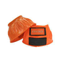 PVC Ribbed Double Hook & Loop Bell Boots - Orange