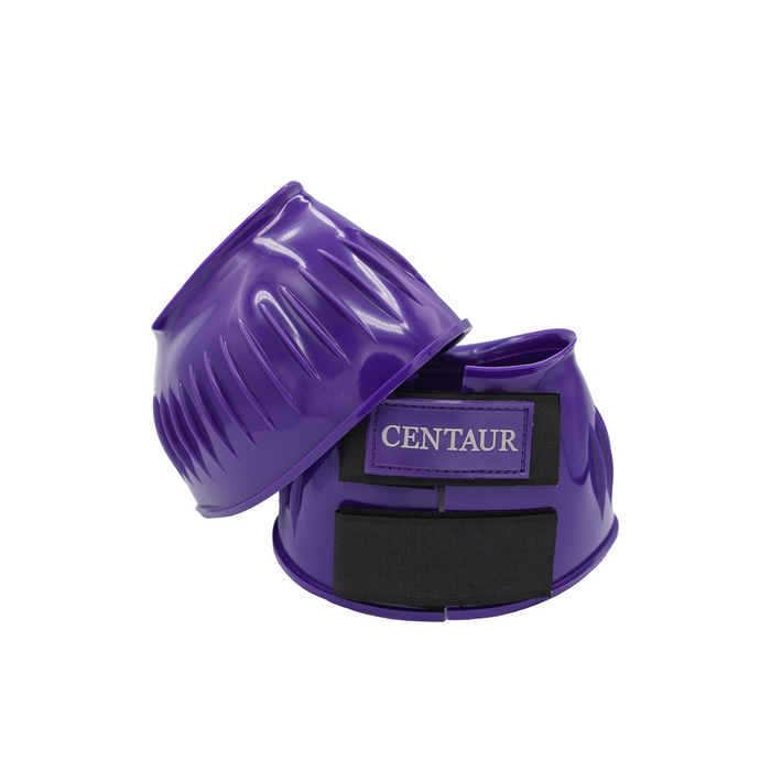 PVC Ribbed Double Hook & Loop Bell Boots - Purple