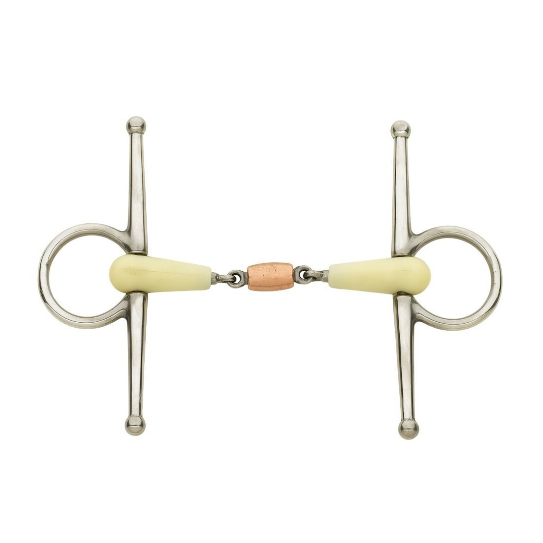 Double Jointed Copper Roller Full Cheek Bit
