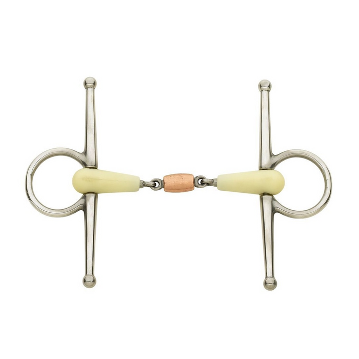 Double Jointed Copper Roller Full Cheek Bit