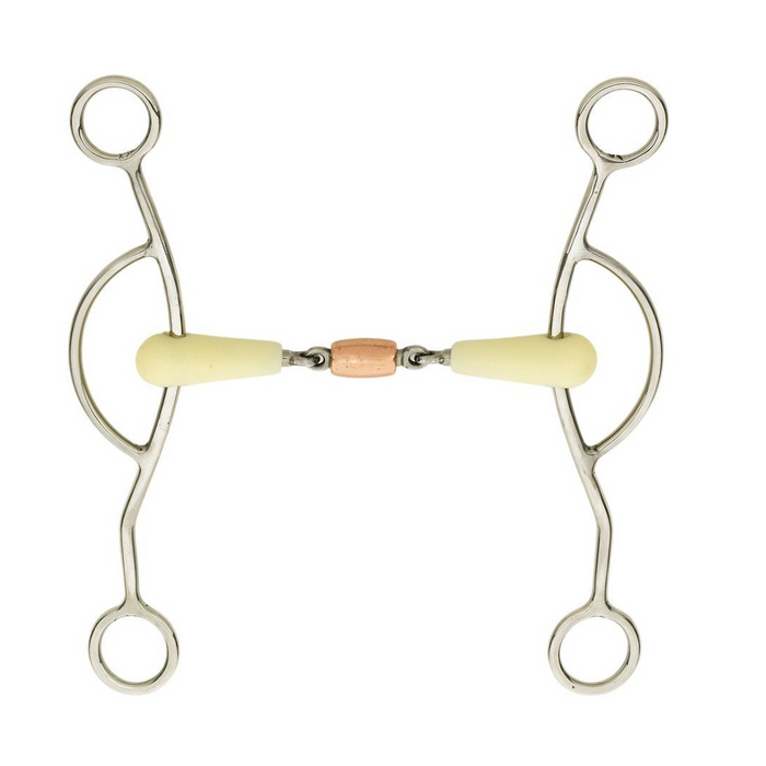 Double Jointed Copper Roller American Gag Bit