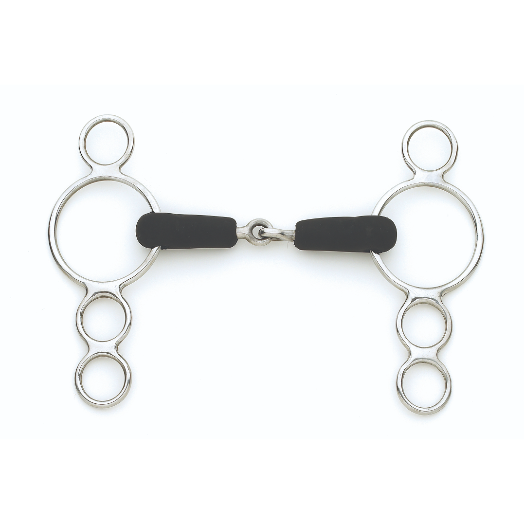 Jointed Rubber 3 Ring Gag Bit