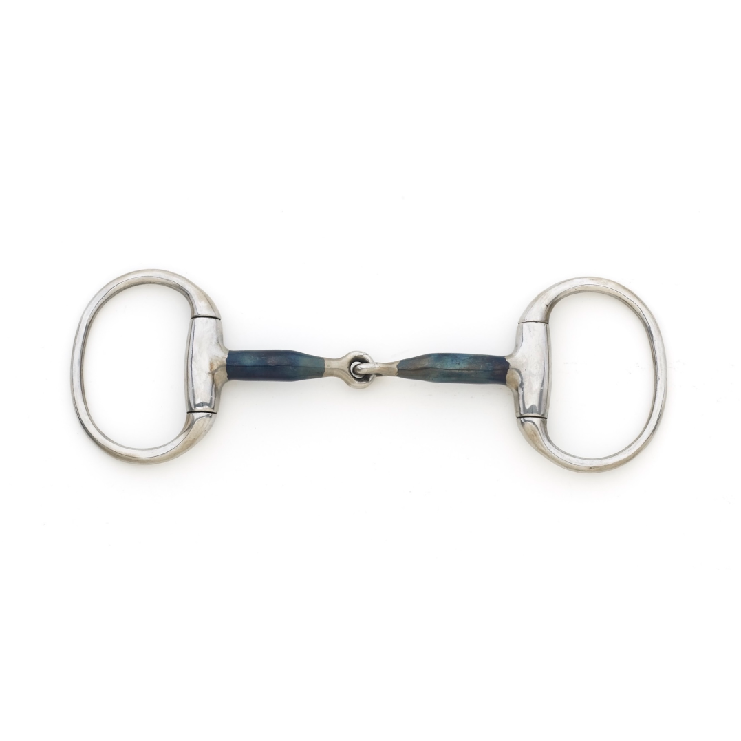 Blue Steel Medium Weight Round Ring Eggbutt Bit